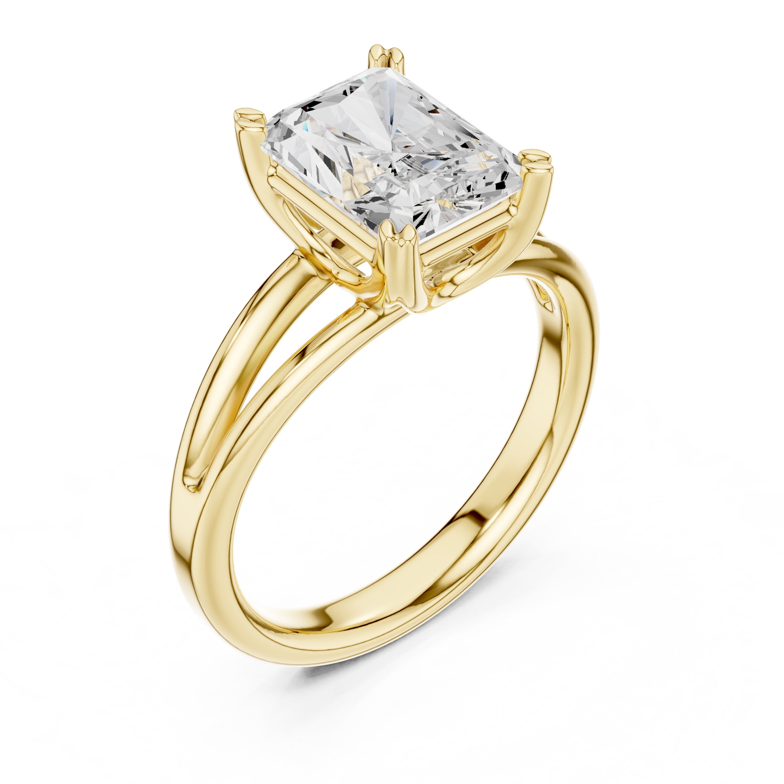 2.00 ct Open Frame Ring 2ct Yellow Gold Radiant