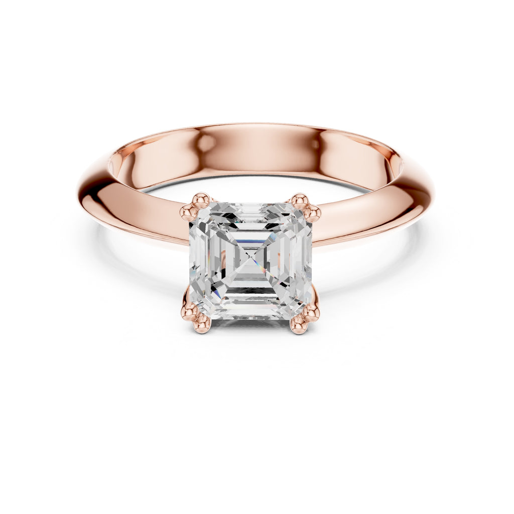 1.50 ct Twin-Claw Classic Ring 1.5ct Rose Gold Asscher