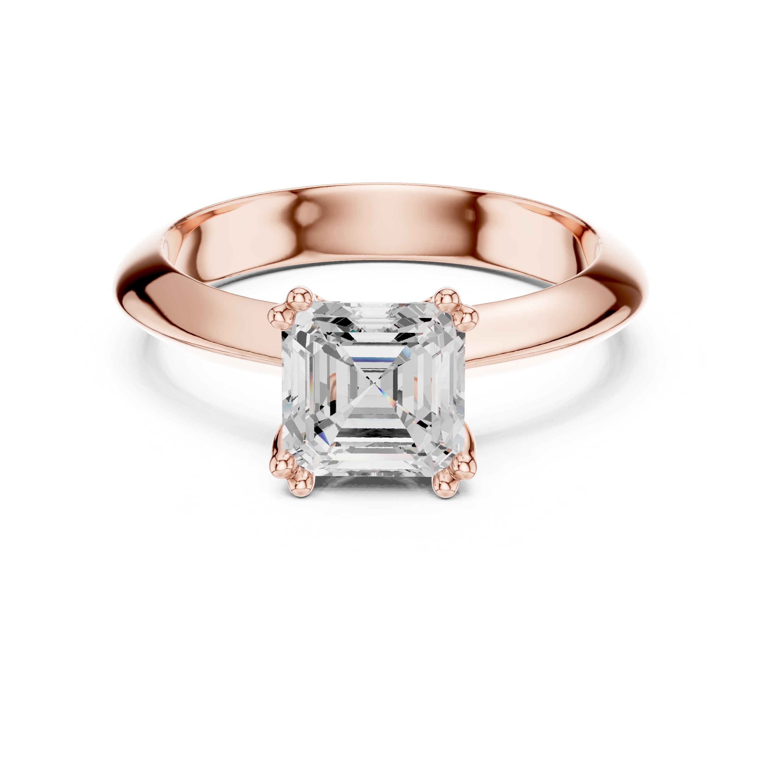 1.50 ct Twin-Claw Classic Ring 1.5ct Rose Gold Asscher