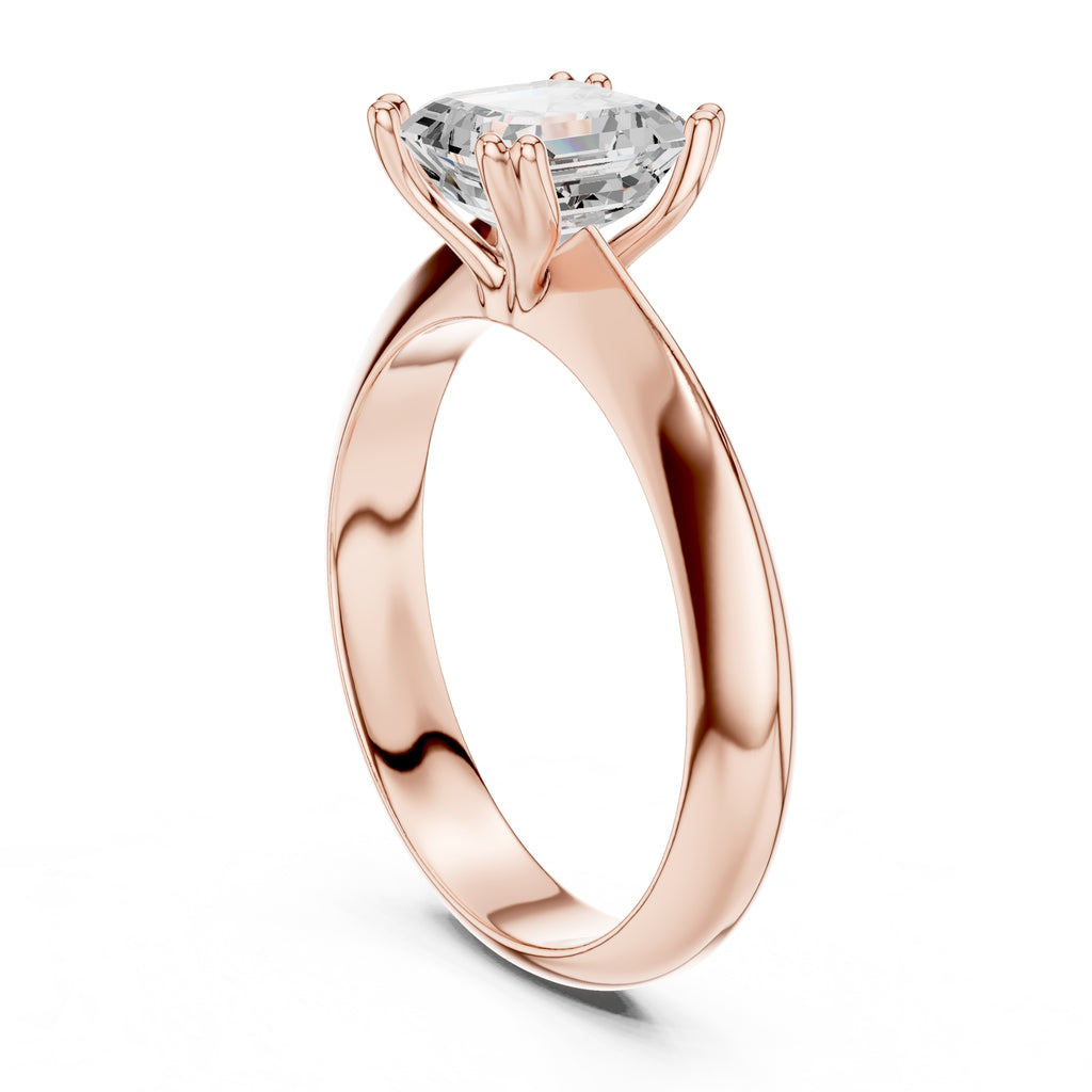 1.50 ct Twin-Claw Classic Ring 1.5ct Rose Gold Asscher