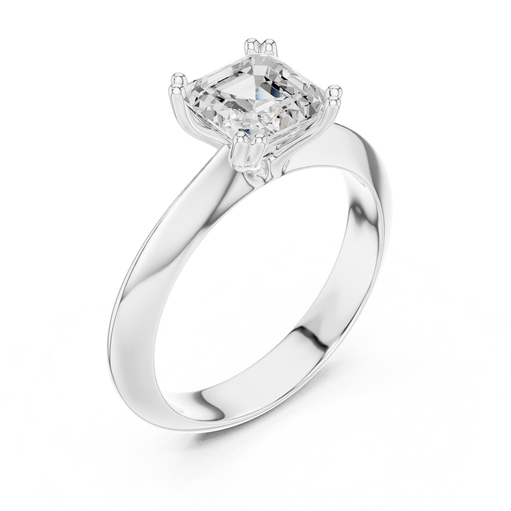 1.50 ct Twin-Claw Classic Ring 1.5ct White Gold Asscher