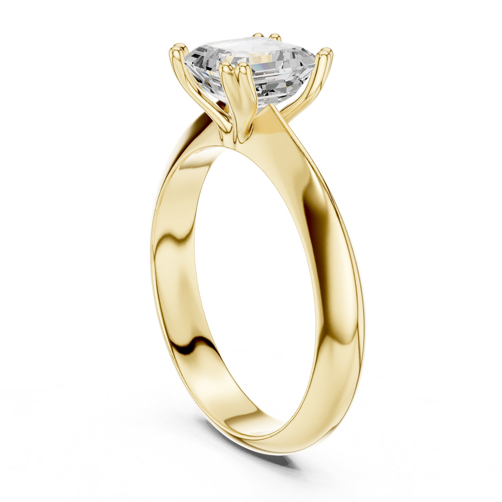 1.50 ct Twin-Claw Classic Ring 1.5ct Yellow Gold Asscher
