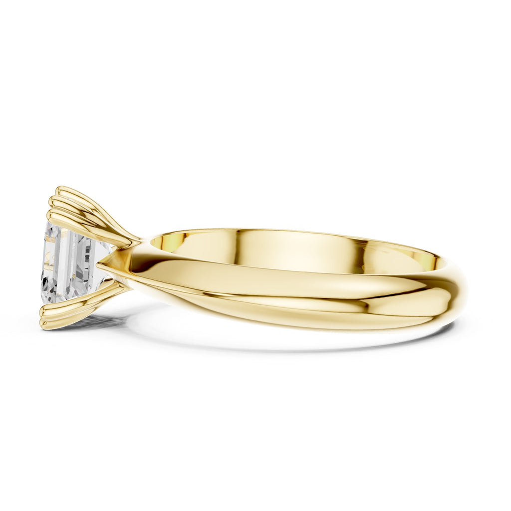 1.50 ct Twin-Claw Classic Ring 1.5ct Yellow Gold Asscher