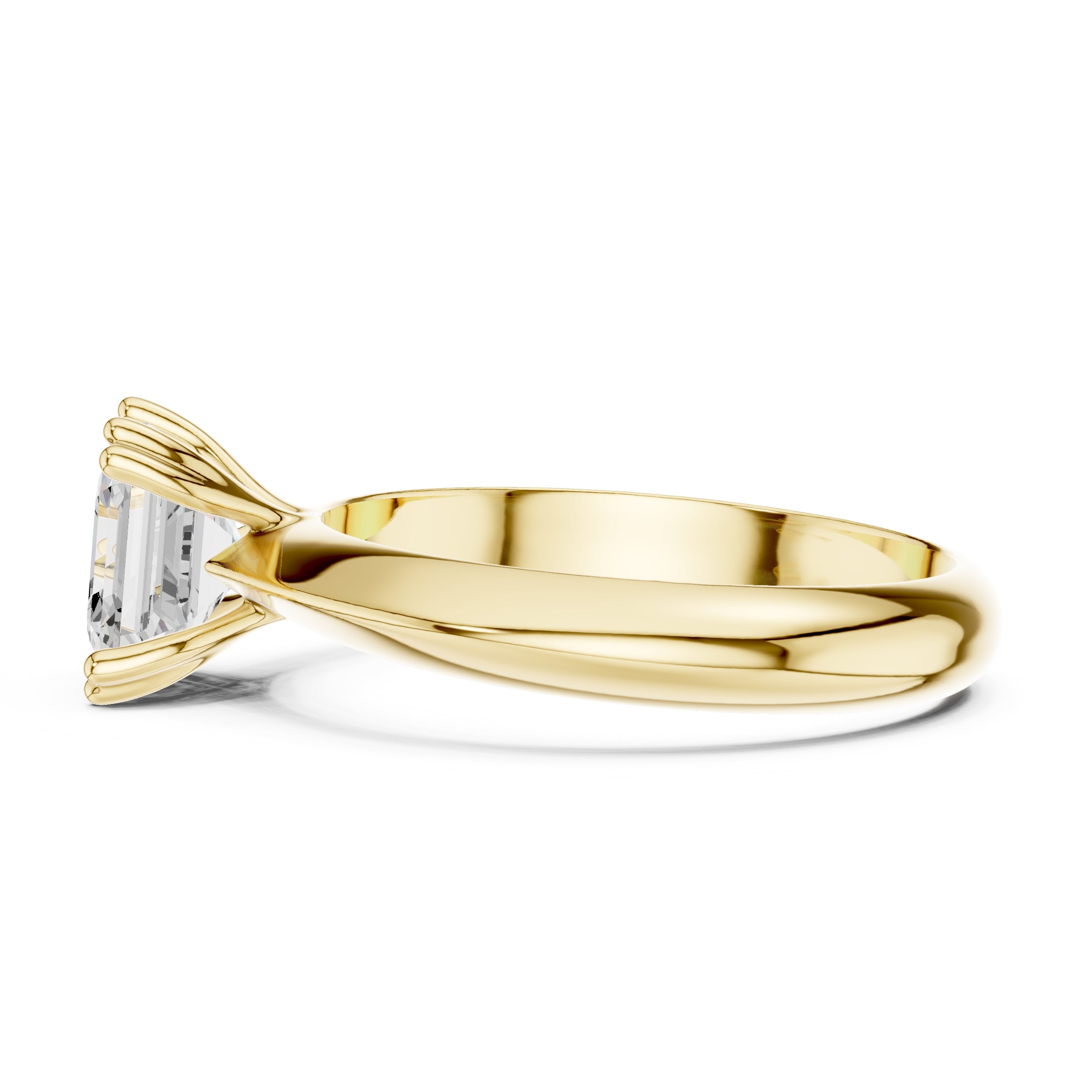1.50 ct Twin-Claw Classic Ring 1.5ct Yellow Gold Asscher
