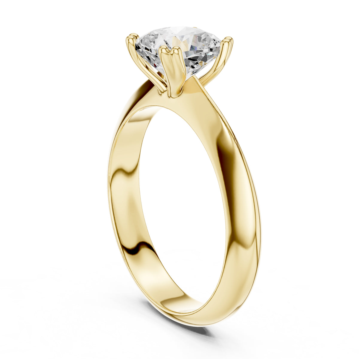 1.50 ct Twin-Claw Classic Ring 1.5ct Yellow Gold Cushion