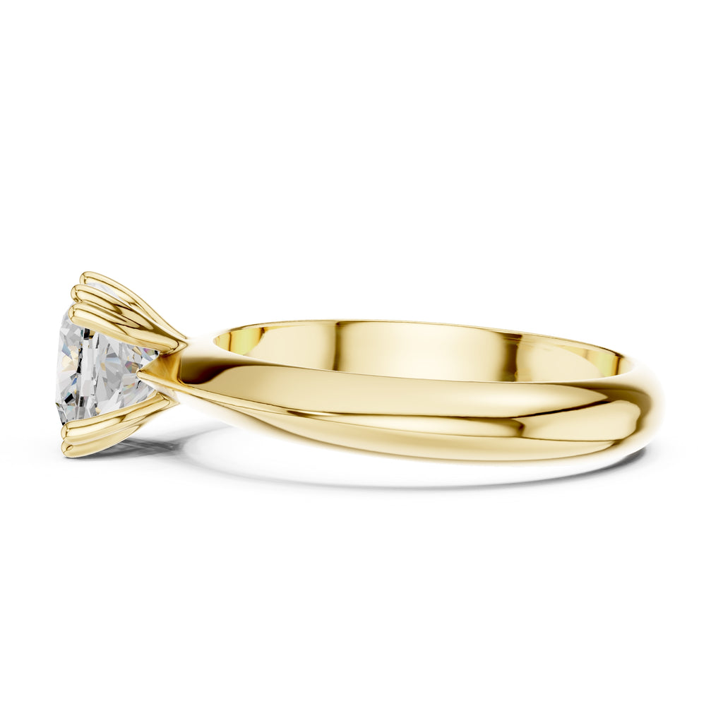 1.50 ct Twin-Claw Classic Ring 1.5ct Yellow Gold Cushion