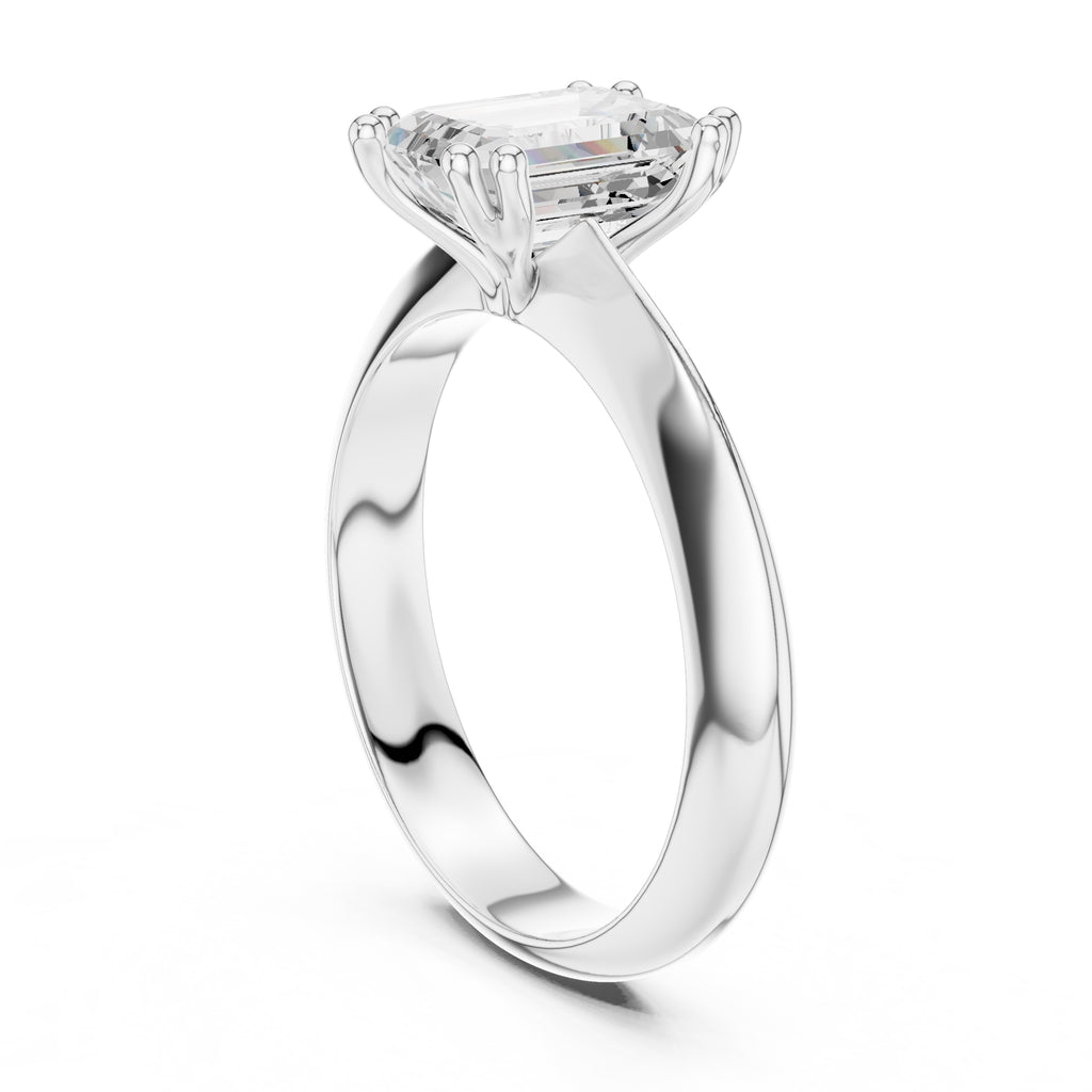 1.50 ct Twin-Claw Classic Ring 1.5ct White Gold Emerald