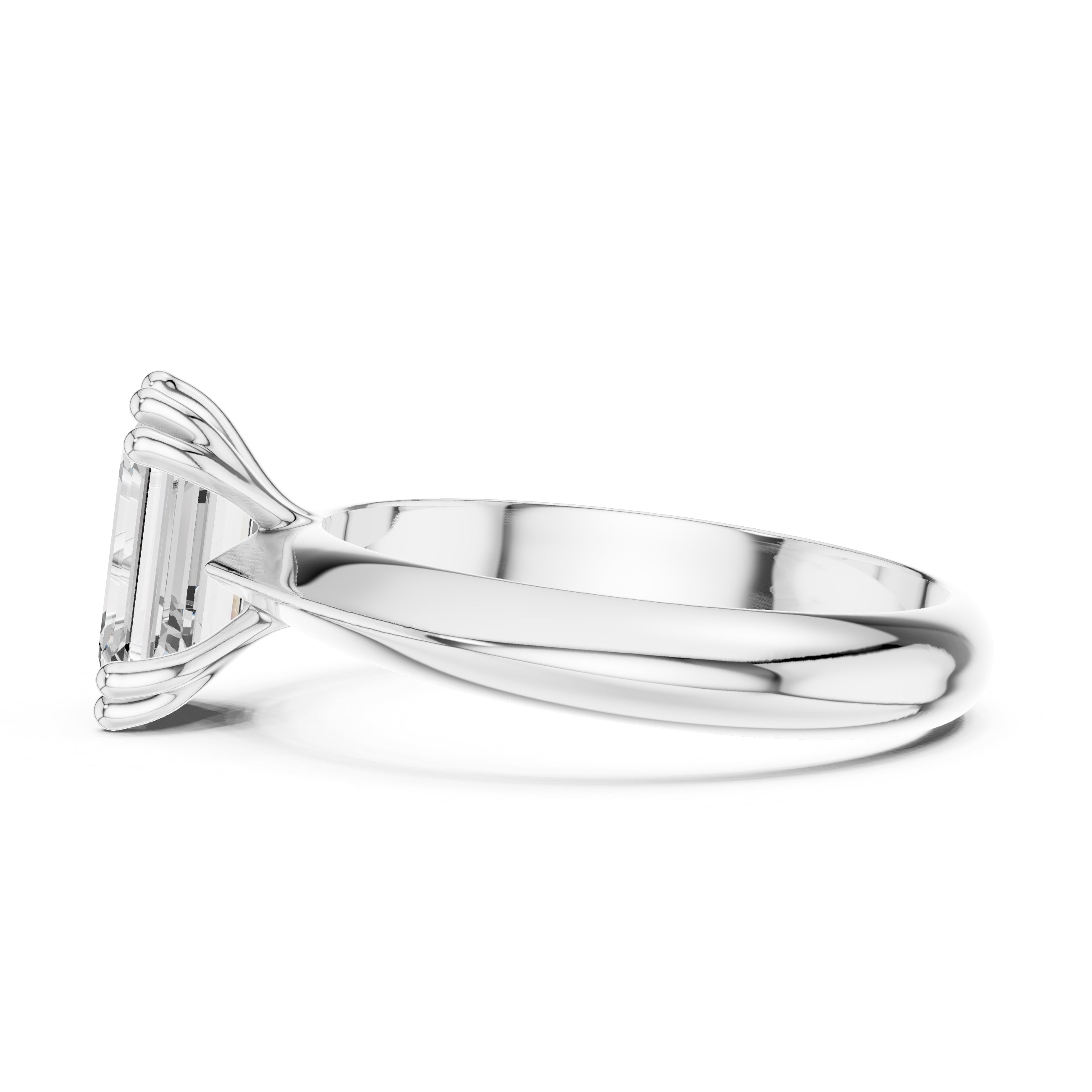 1.50 ct Twin-Claw Classic Ring 1.5ct White Gold Emerald