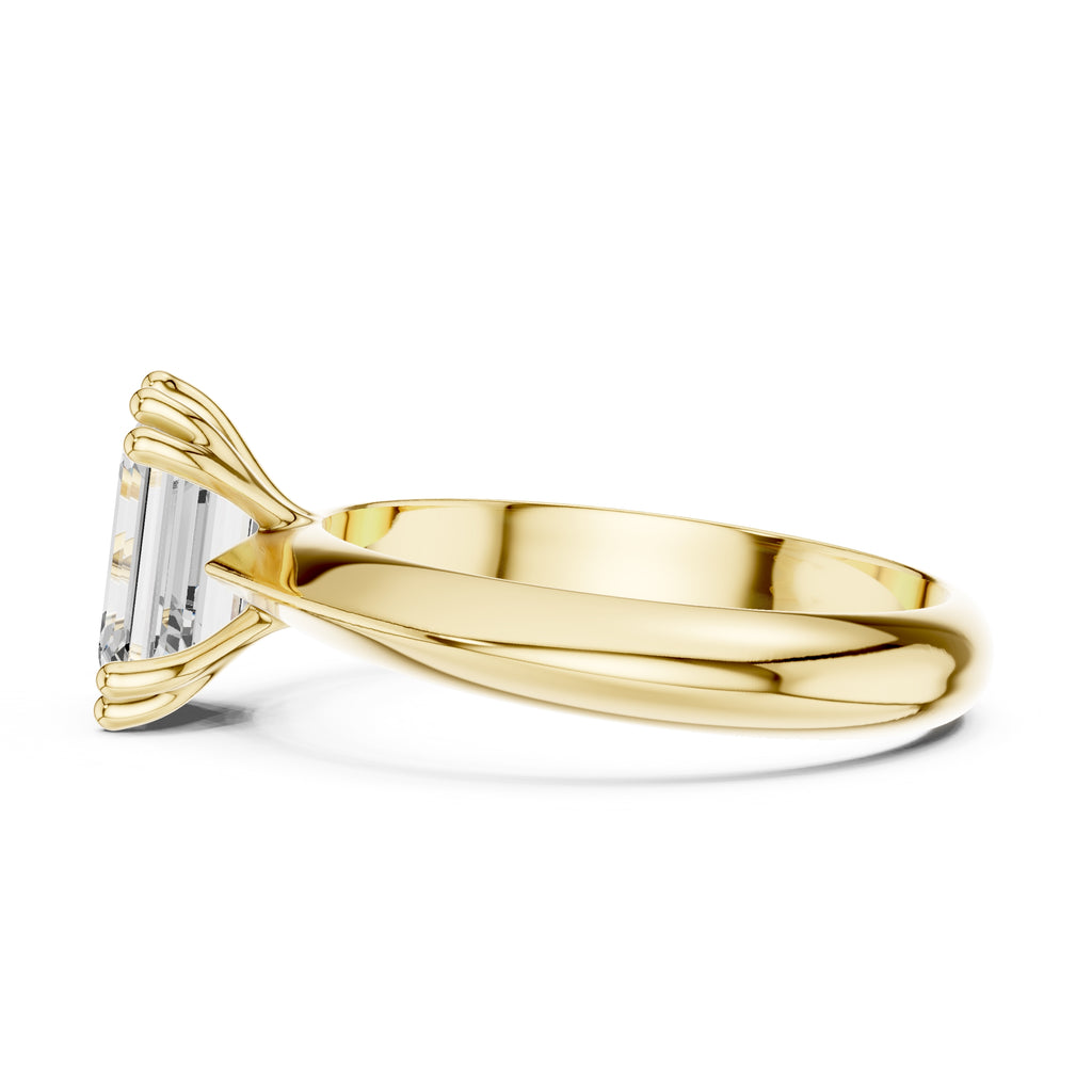 1.50 ct Twin-Claw Classic Ring 1.5ct Yellow Gold Emerald