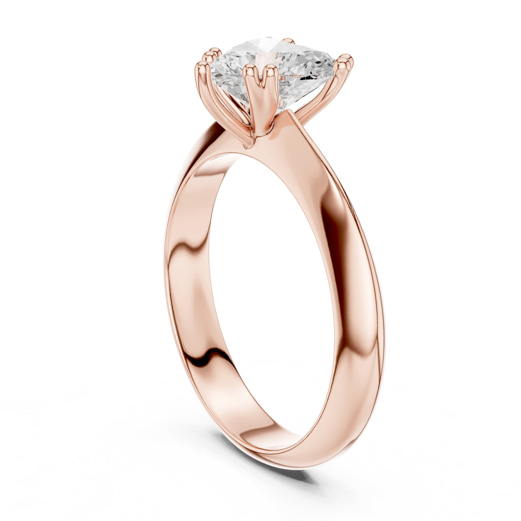 1.50 ct Twin-Claw Classic Ring 1.5ct Rose Gold Heart