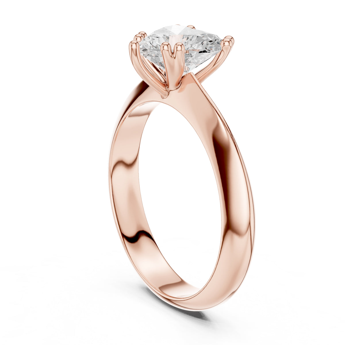 1.50 ct Twin-Claw Classic Ring 1.5ct Rose Gold Heart