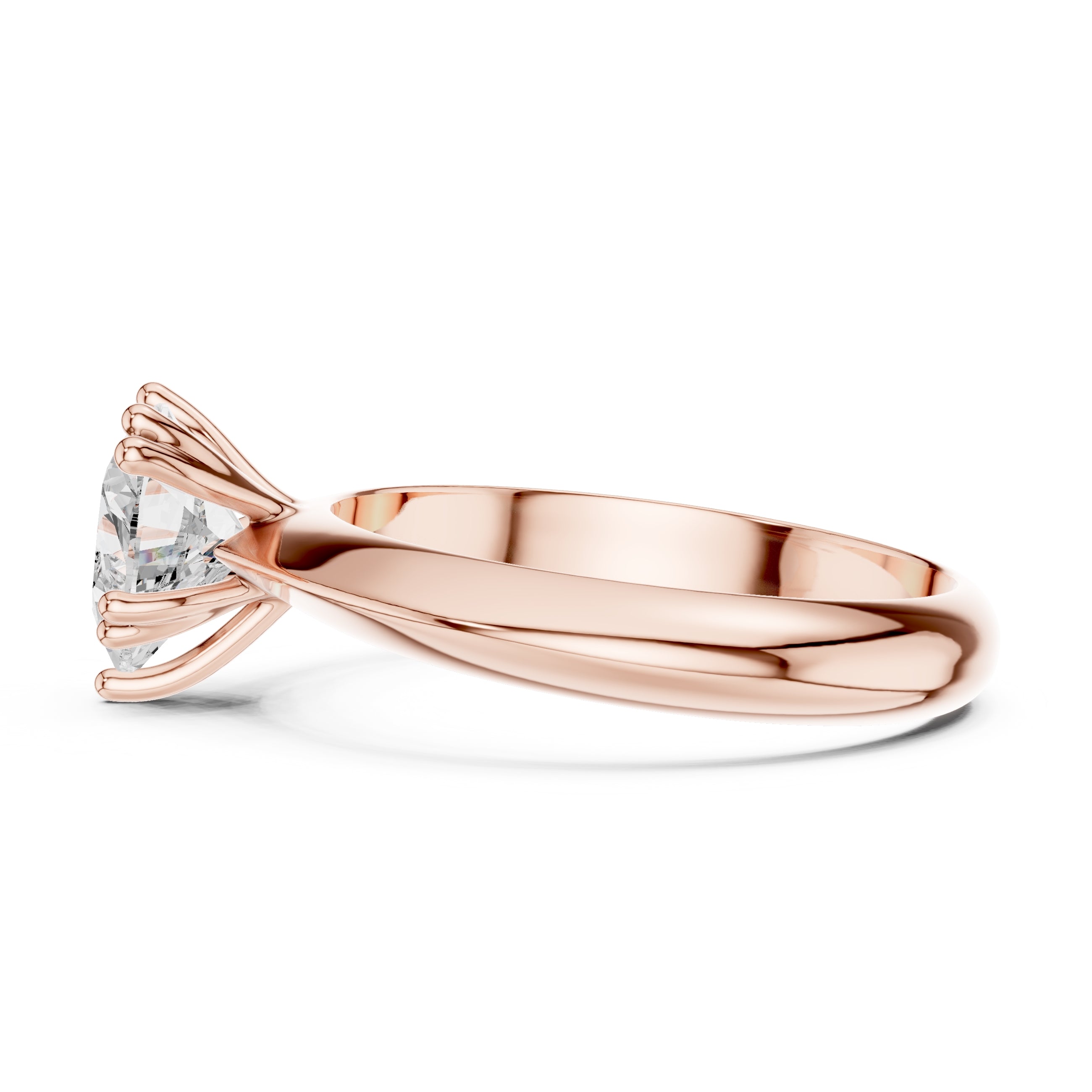1.50 ct Twin-Claw Classic Ring 1.5ct Rose Gold Heart