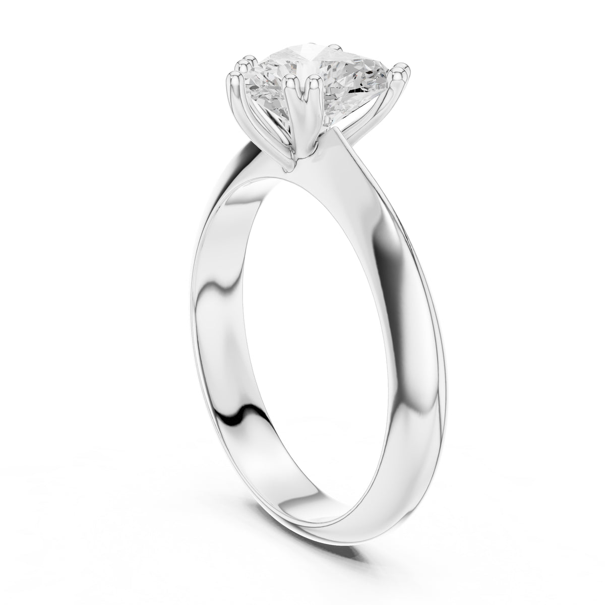 1.50 ct Twin-Claw Classic Ring 1.5ct White Gold Heart