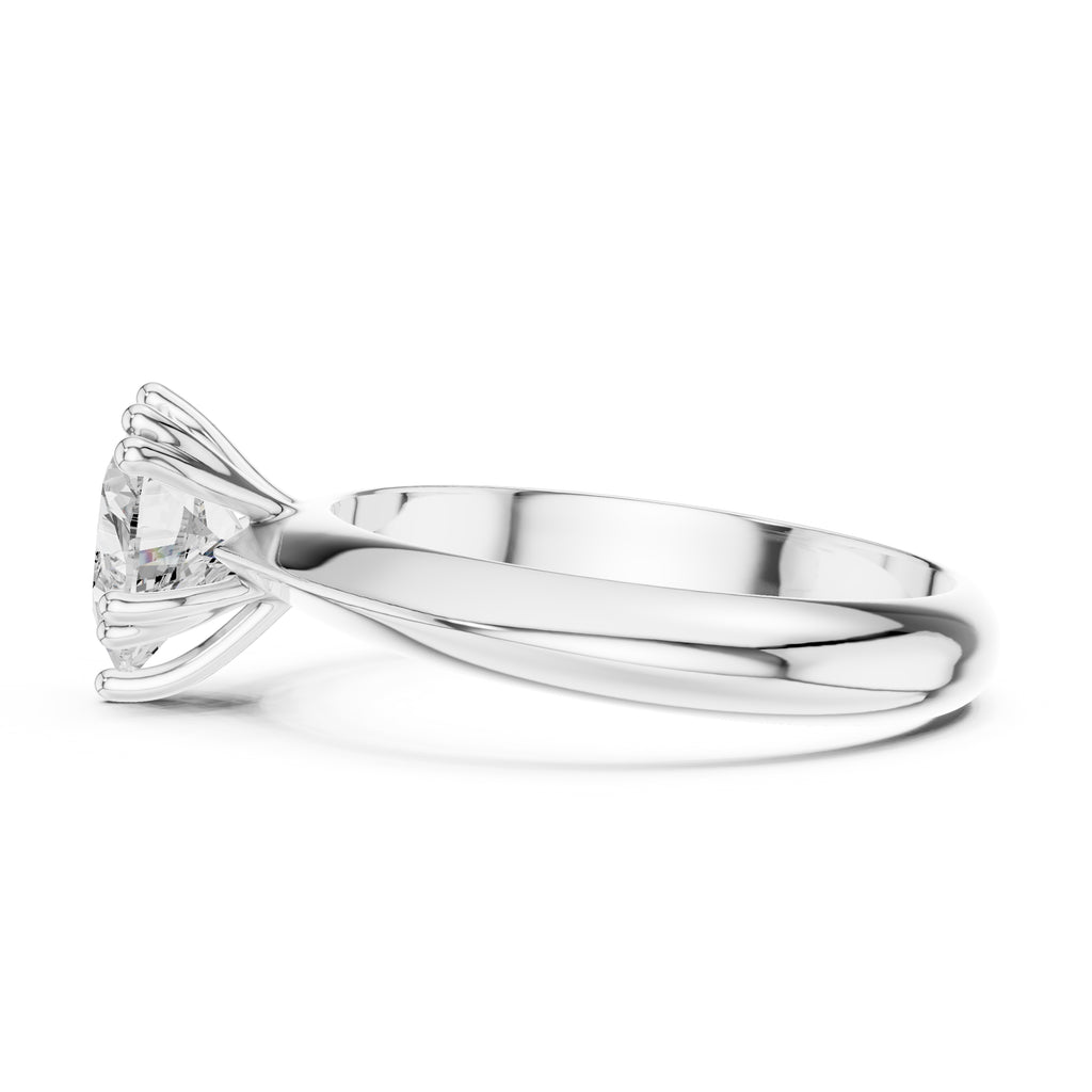 1.50 ct Twin-Claw Classic Ring 1.5ct White Gold Heart