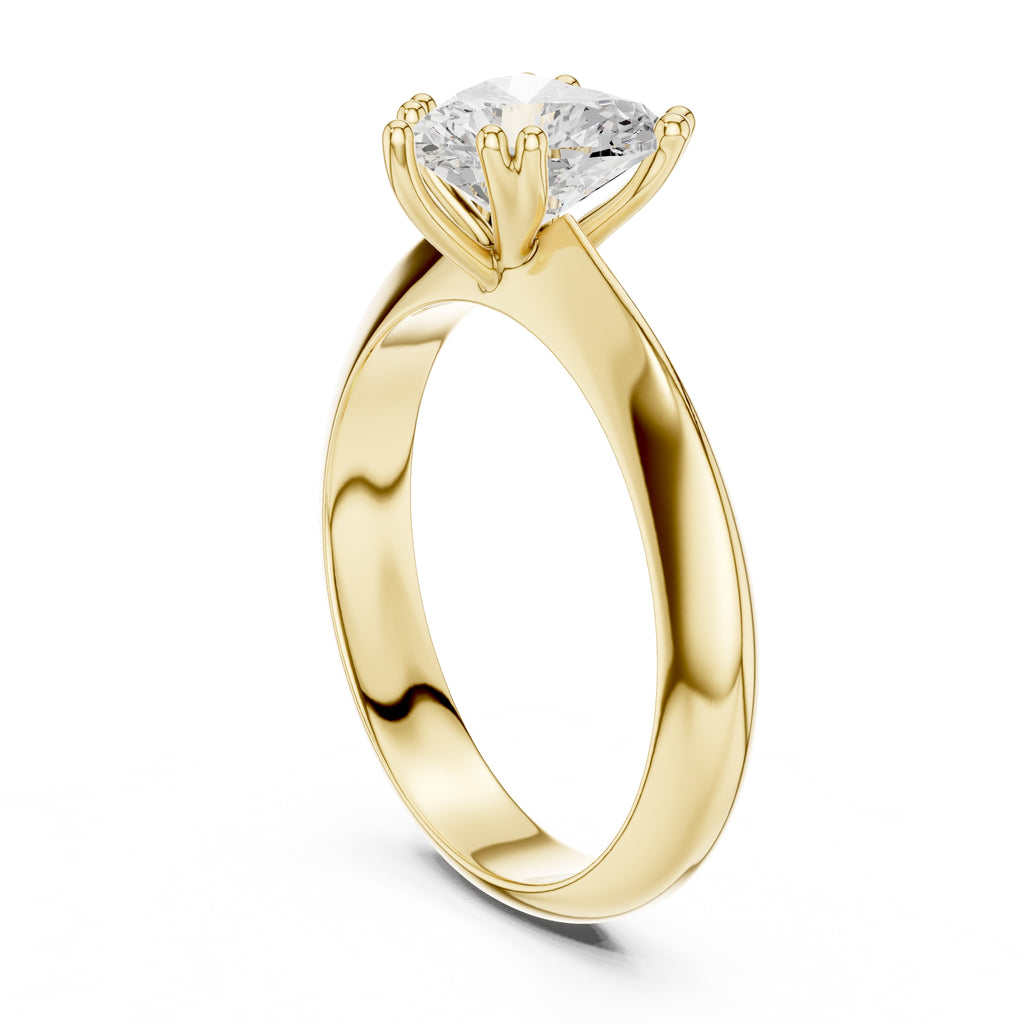 1.50 ct Twin-Claw Classic Ring 1.5ct Yellow Gold Heart
