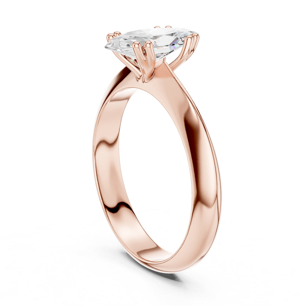 1.50 ct Twin-Claw Classic Ring 1.5ct Rose Gold Marquise