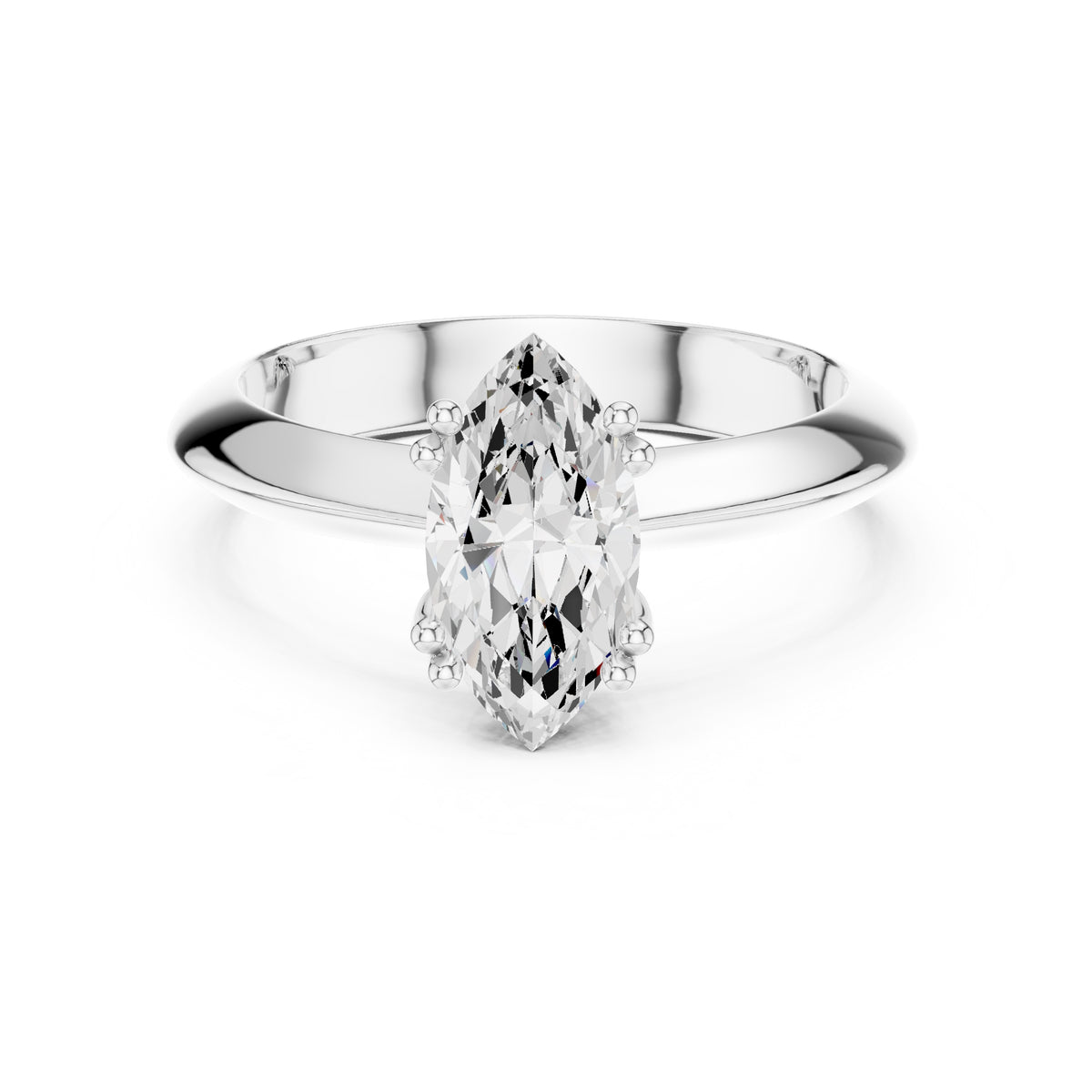 1.50 ct Twin-Claw Classic Ring 1.5ct White Gold Marquise