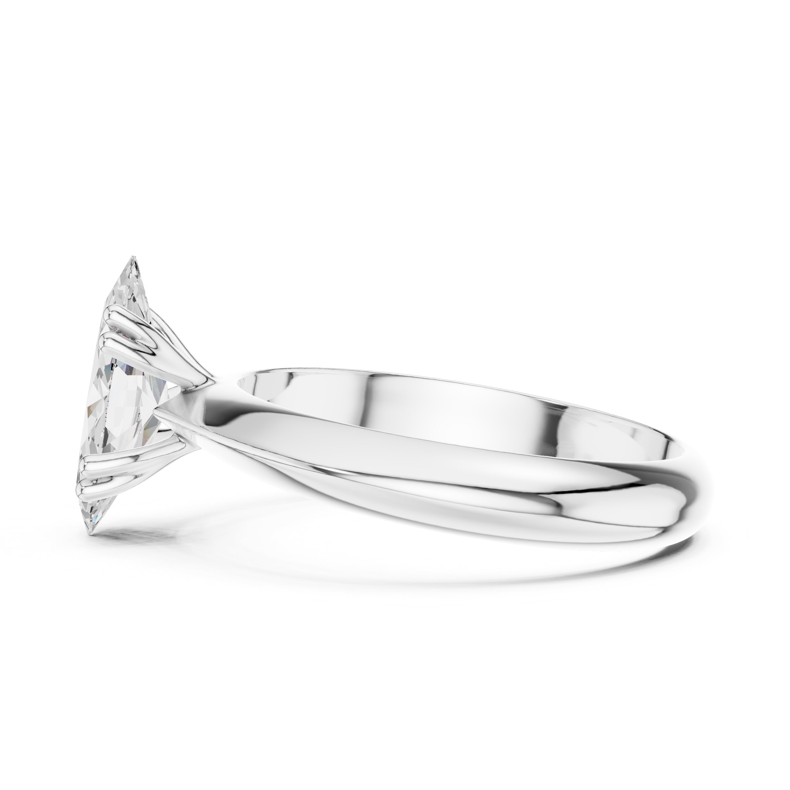 1.50 ct Twin-Claw Classic Ring 1.5ct White Gold Marquise