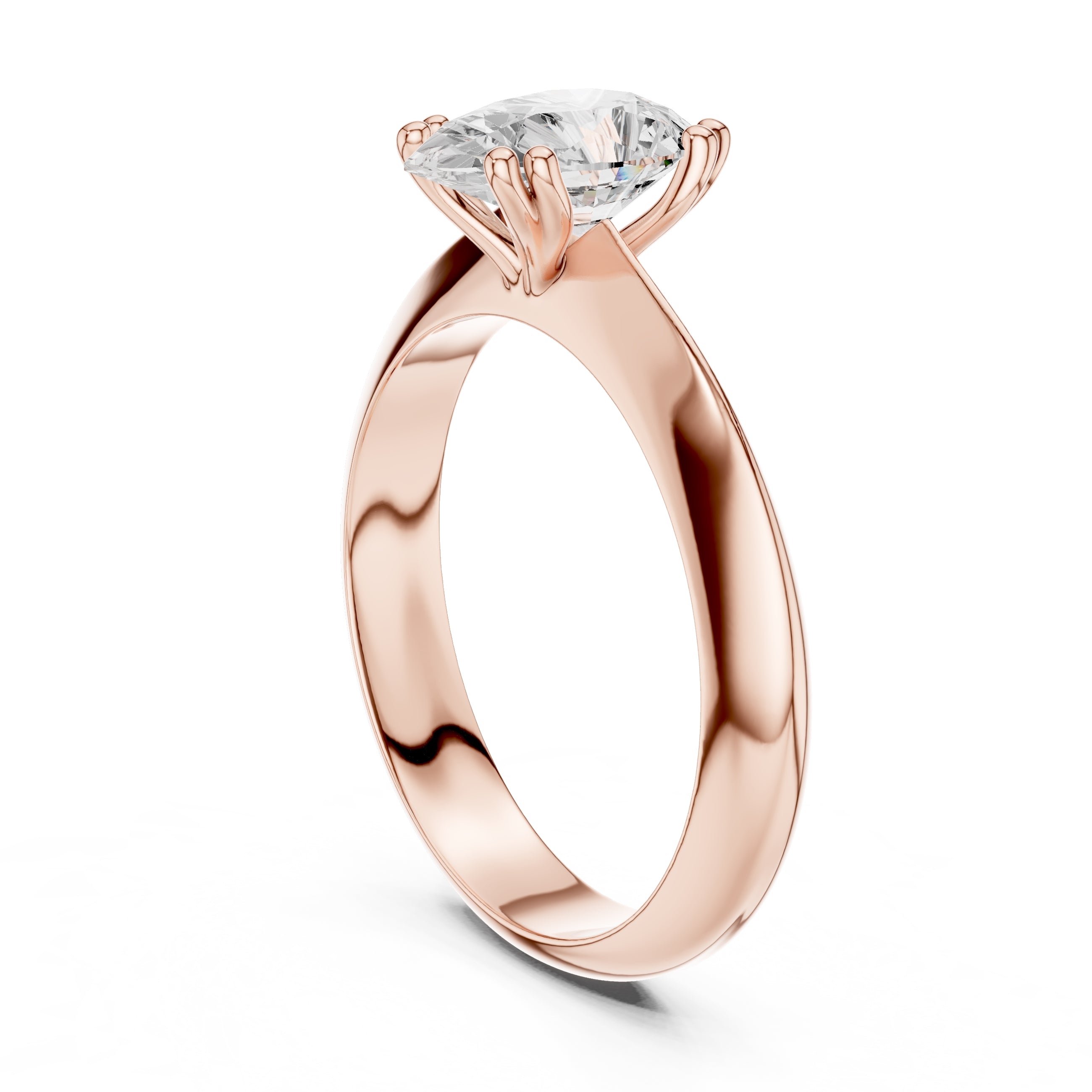 1.50 ct Twin-Claw Classic Ring 1.5ct Rose Gold Pear