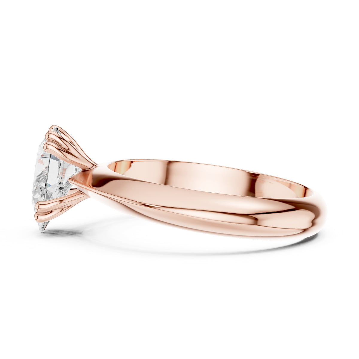 1.50 ct Twin-Claw Classic Ring 1.5ct Rose Gold Pear