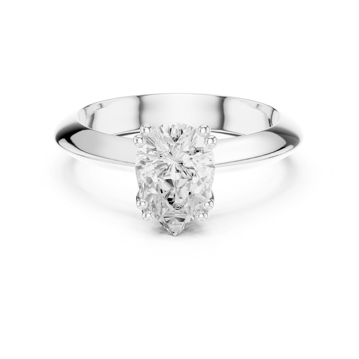 1.50 ct Twin-Claw Classic Ring 1.5ct White Gold Pear