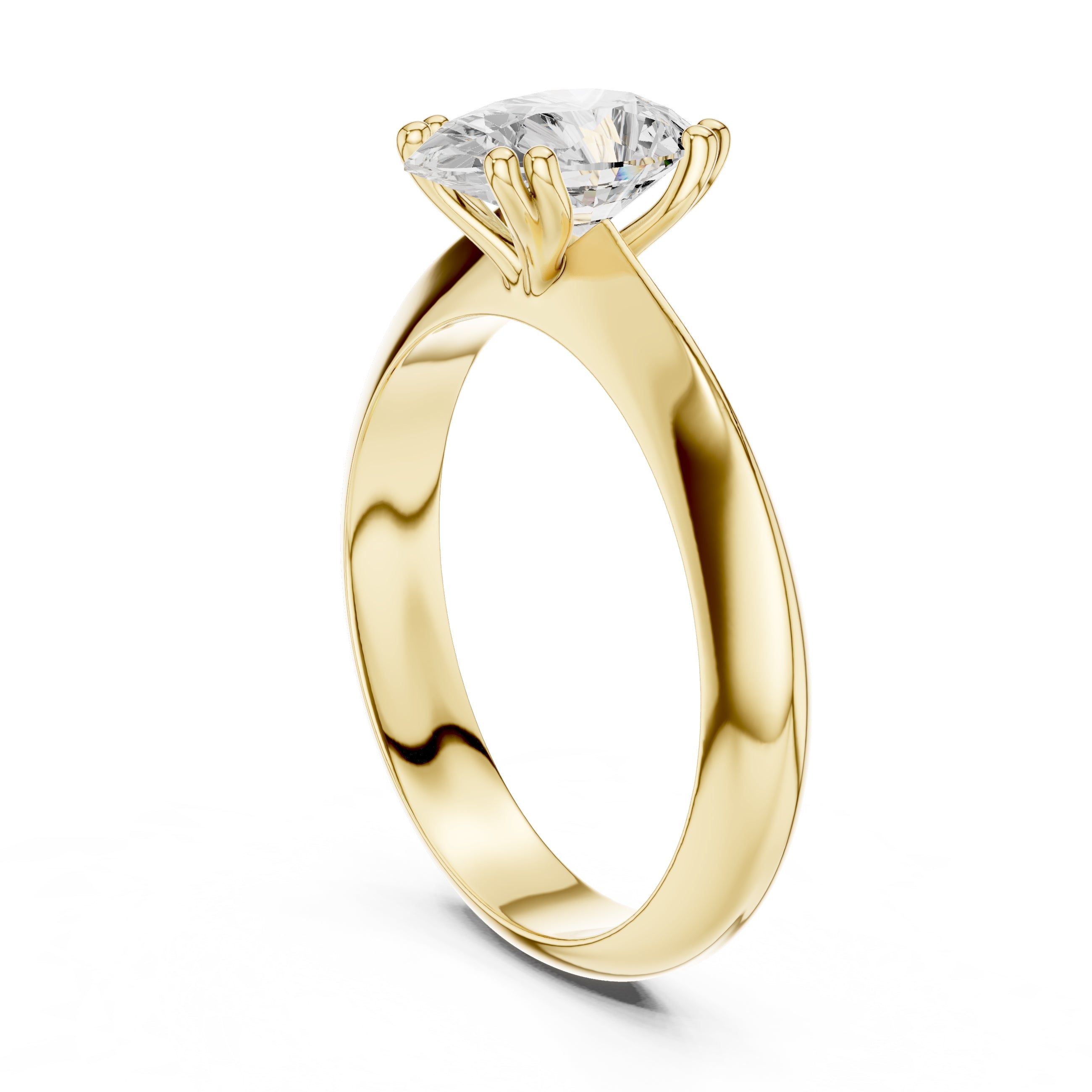1.50 ct Twin-Claw Classic Ring 1.5ct Yellow Gold Pear