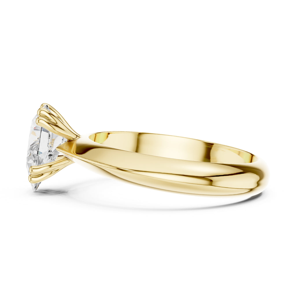 1.50 ct Twin-Claw Classic Ring 1.5ct Yellow Gold Pear
