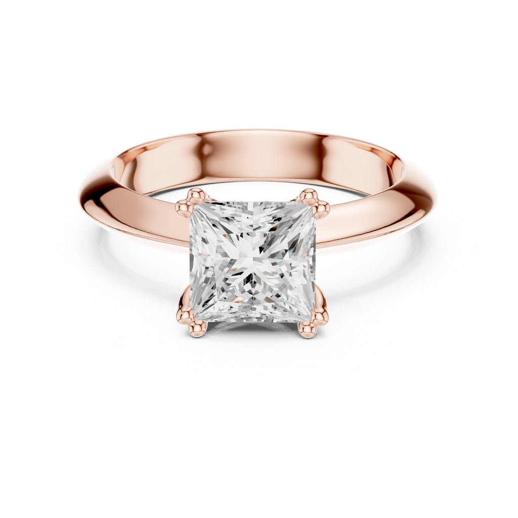 1.50 ct Twin-Claw Classic Ring 1.5ct Rose Gold Princess