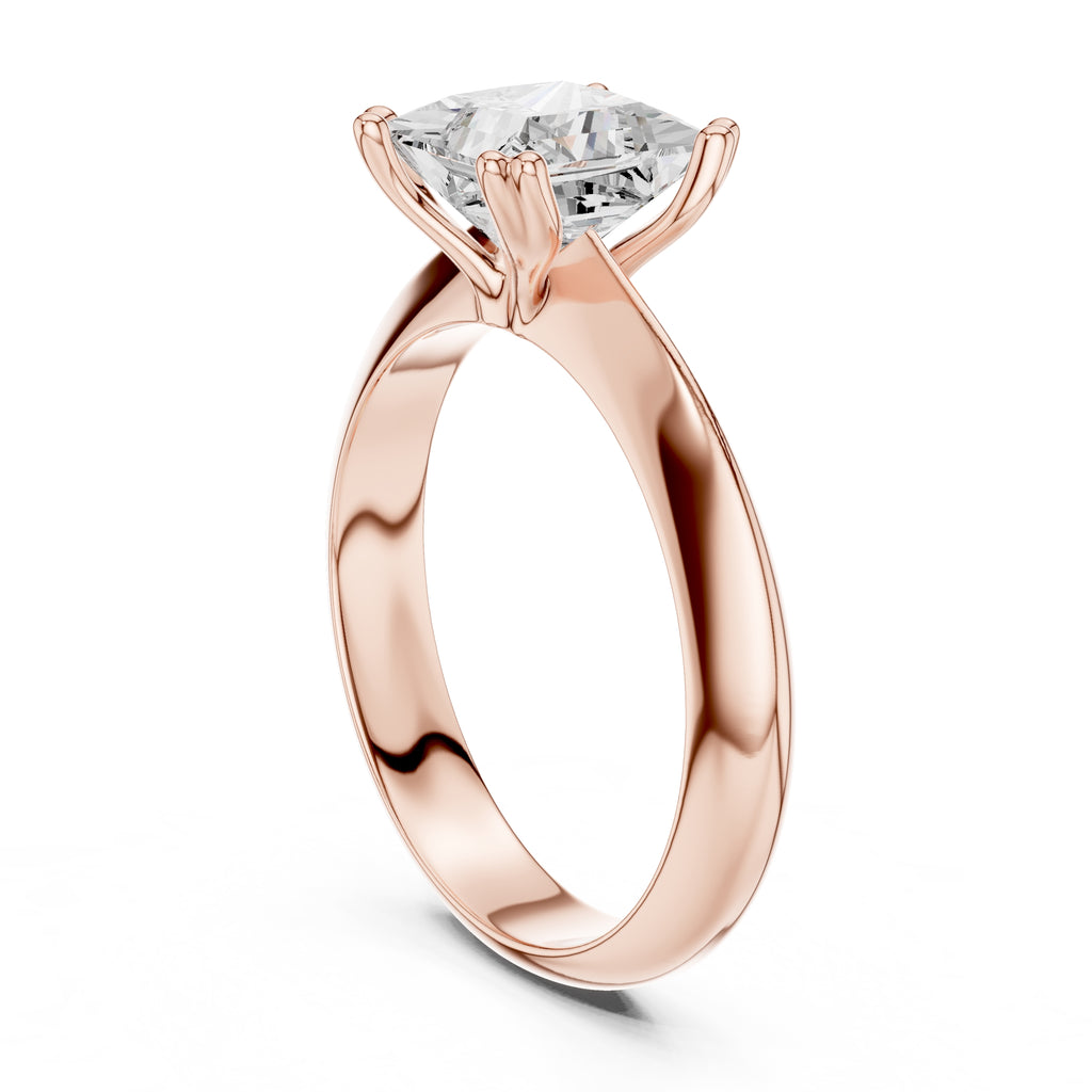 1.50 ct Twin-Claw Classic Ring 1.5ct Rose Gold Princess