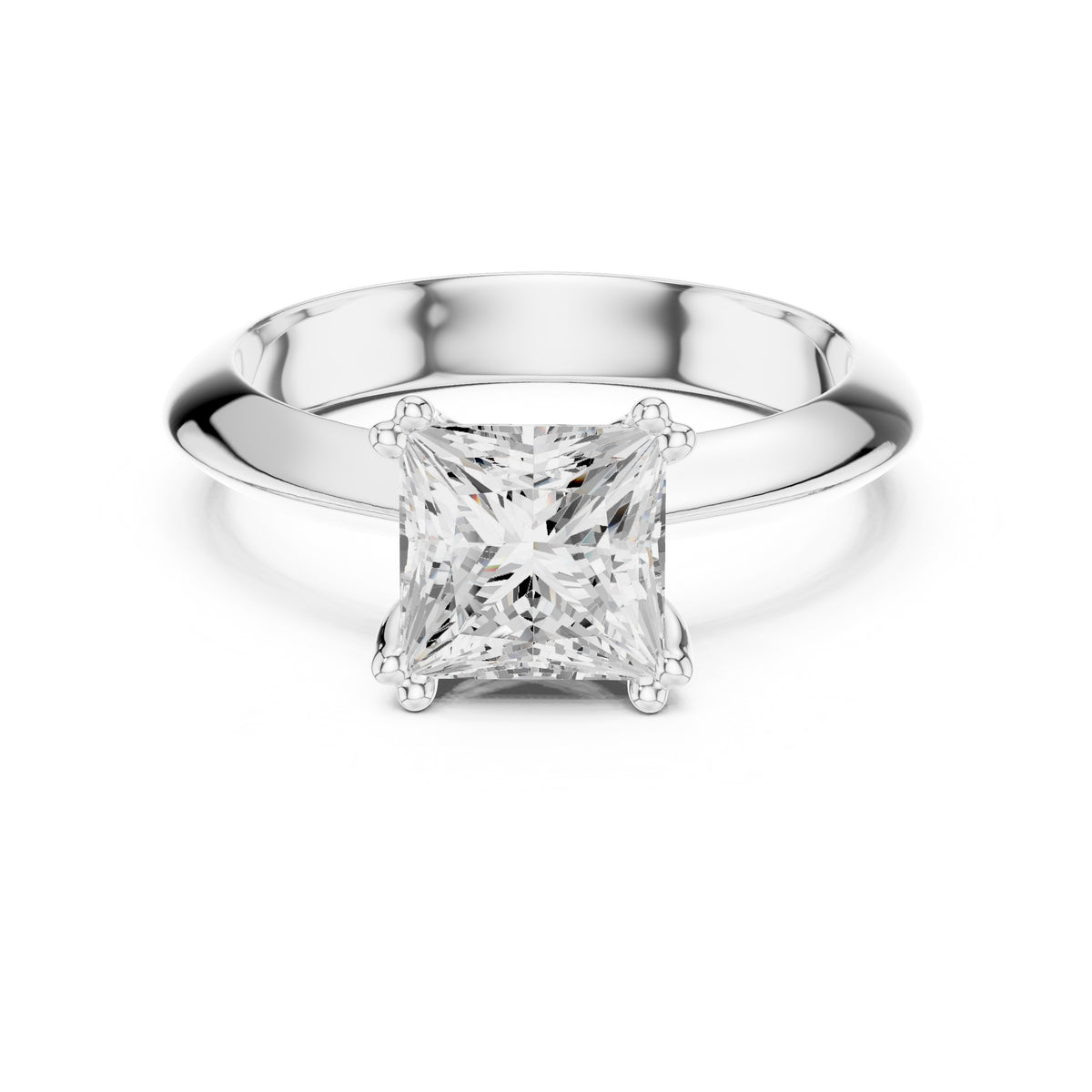 1.50 ct Twin-Claw Classic Ring 1.5ct White Gold Princess