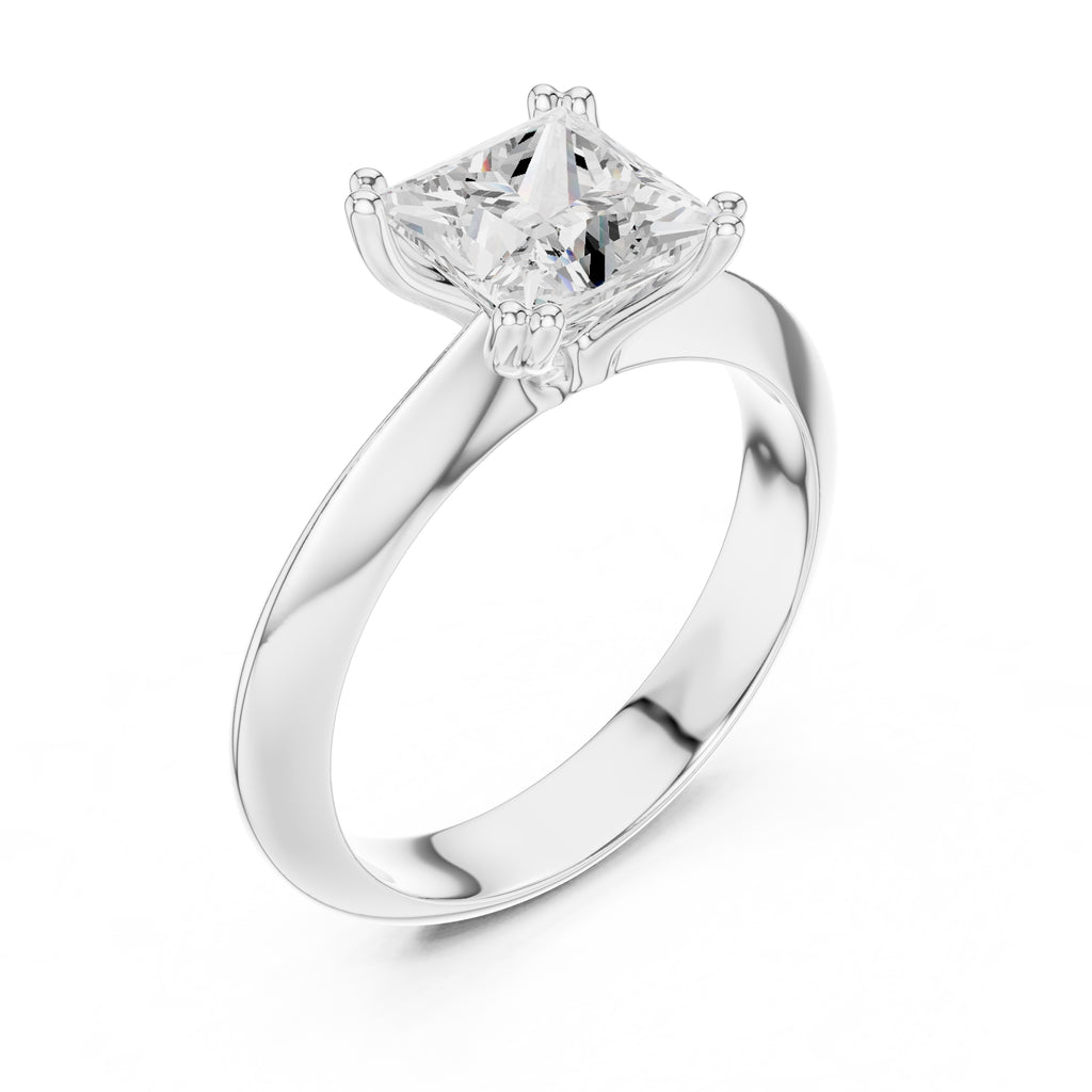 1.50 ct Twin-Claw Classic Ring 1.5ct White Gold Princess