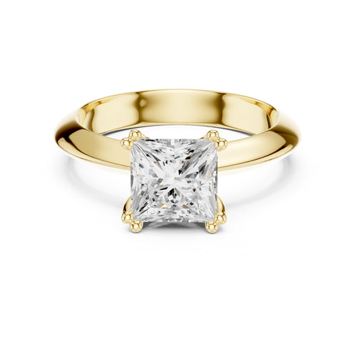 1.50 ct Twin-Claw Classic Ring 1.5ct Yellow Gold Princess