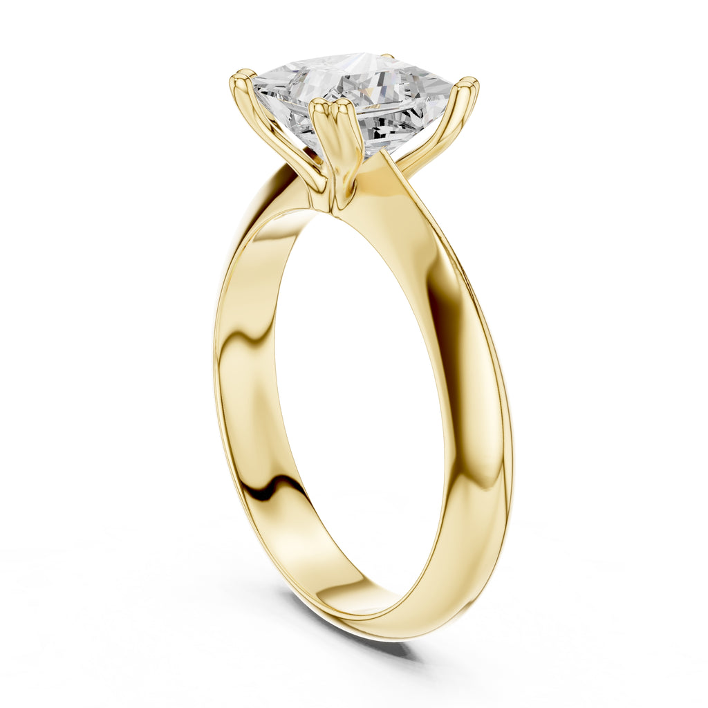 1.50 ct Twin-Claw Classic Ring 1.5ct Yellow Gold Princess