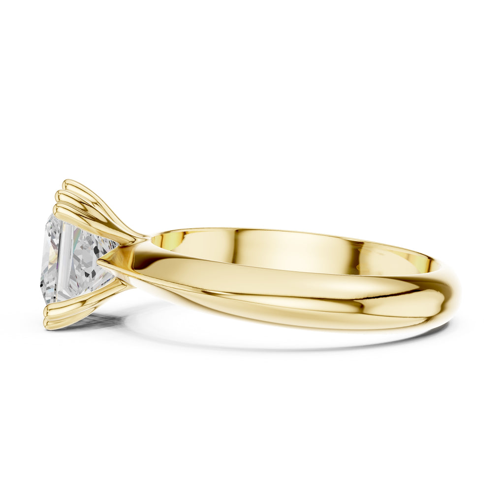 1.50 ct Twin-Claw Classic Ring 1.5ct Yellow Gold Princess