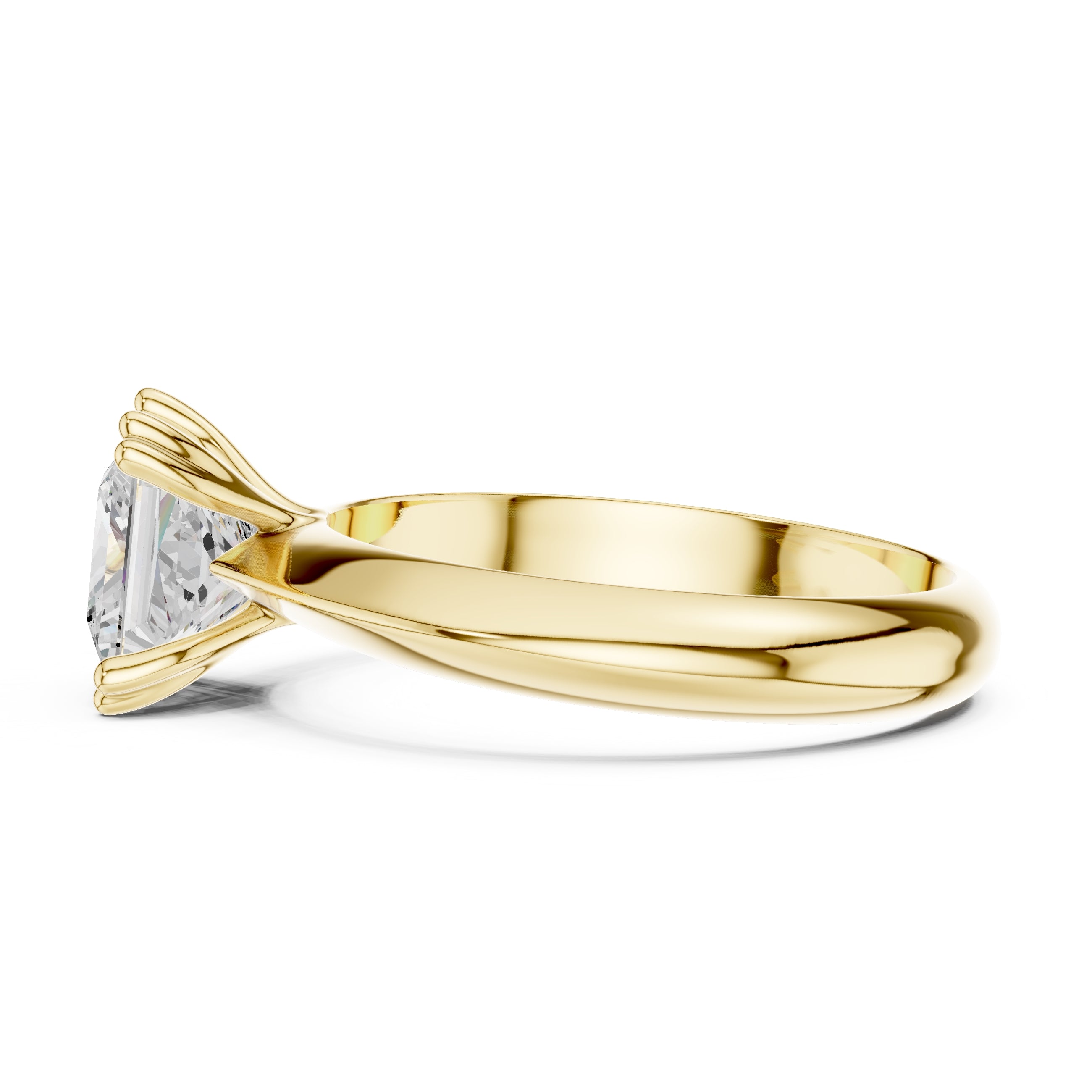 1.50 ct Twin-Claw Classic Ring 1.5ct Yellow Gold Princess