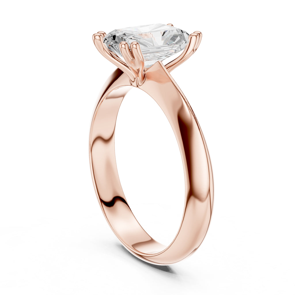 1.50 ct Twin-Claw Classic Ring 1.5ct Rose Gold Radiant
