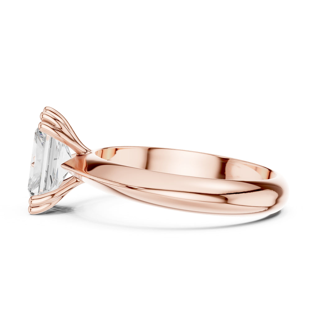 1.50 ct Twin-Claw Classic Ring 1.5ct Rose Gold Radiant