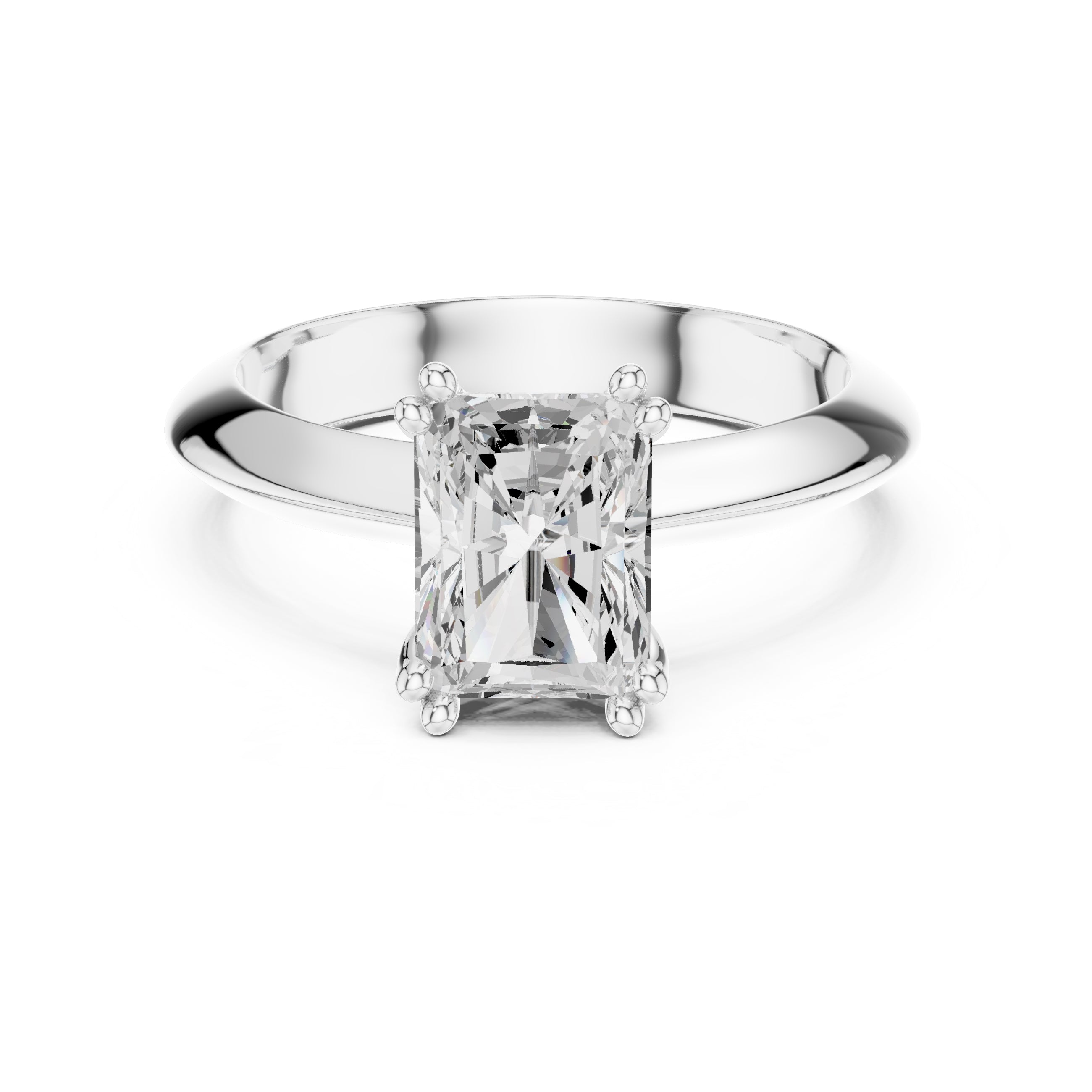 1.50 ct Twin-Claw Classic Ring 1.5ct White Gold Radiant