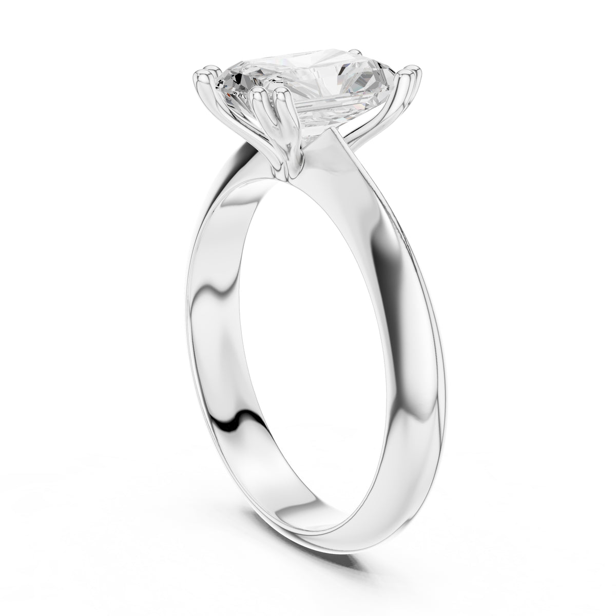 1.50 ct Twin-Claw Classic Ring 1.5ct White Gold Radiant