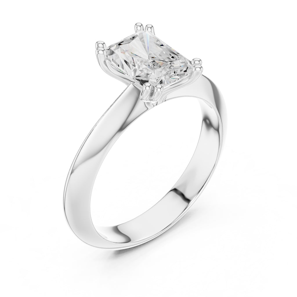 1.50 ct Twin-Claw Classic Ring 1.5ct White Gold Radiant