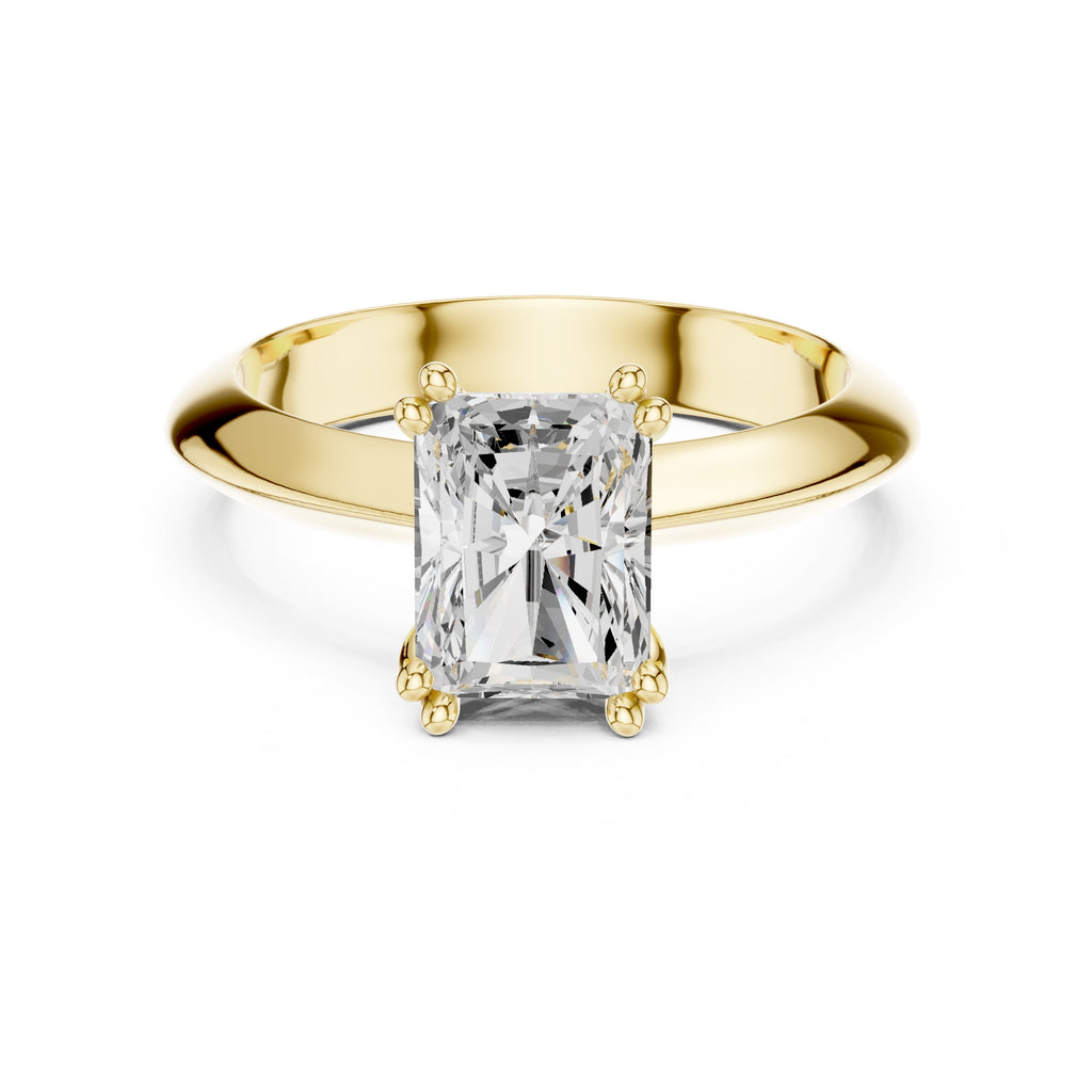 1.50 ct Twin-Claw Classic Ring 1.5ct Yellow Gold Radiant