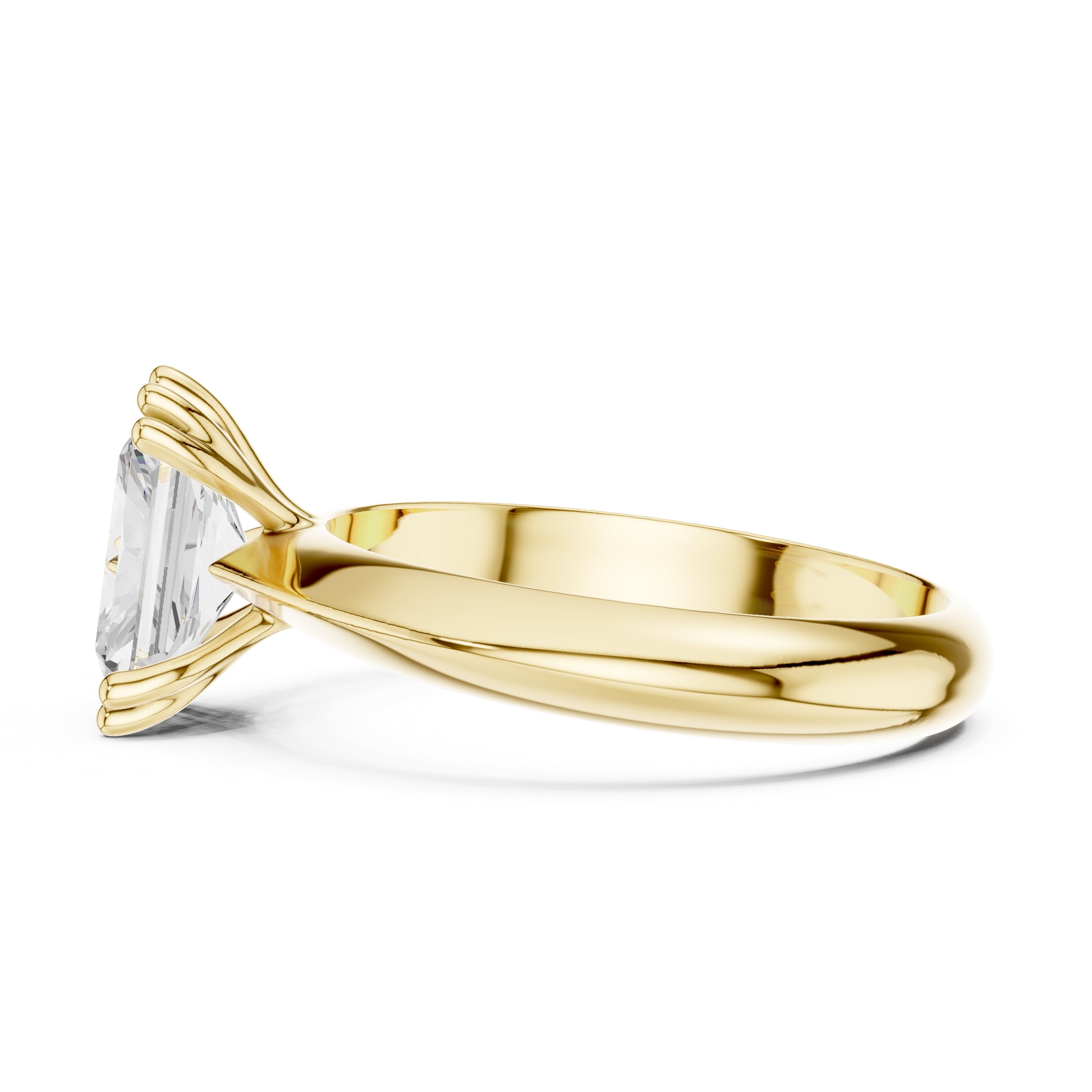 1.50 ct Twin-Claw Classic Ring 1.5ct Yellow Gold Radiant
