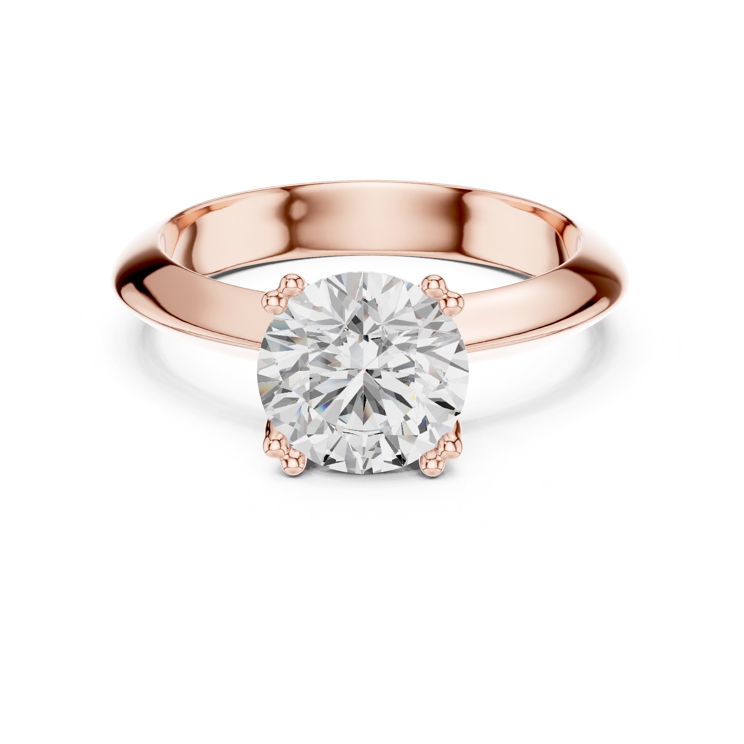 1.50 ct Twin-Claw Classic Ring 1.5ct Rose Gold Round