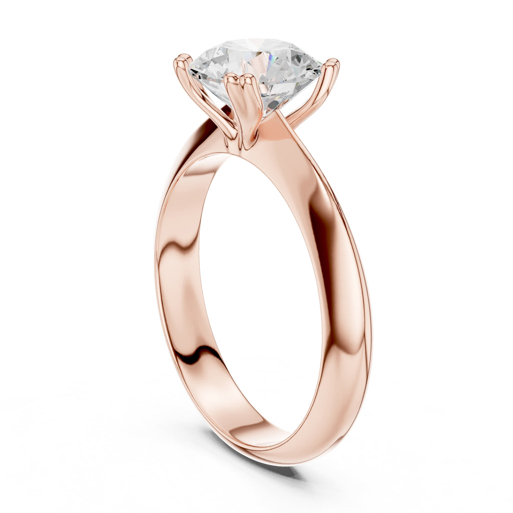 1.50 ct Twin-Claw Classic Ring 1.5ct Rose Gold Round