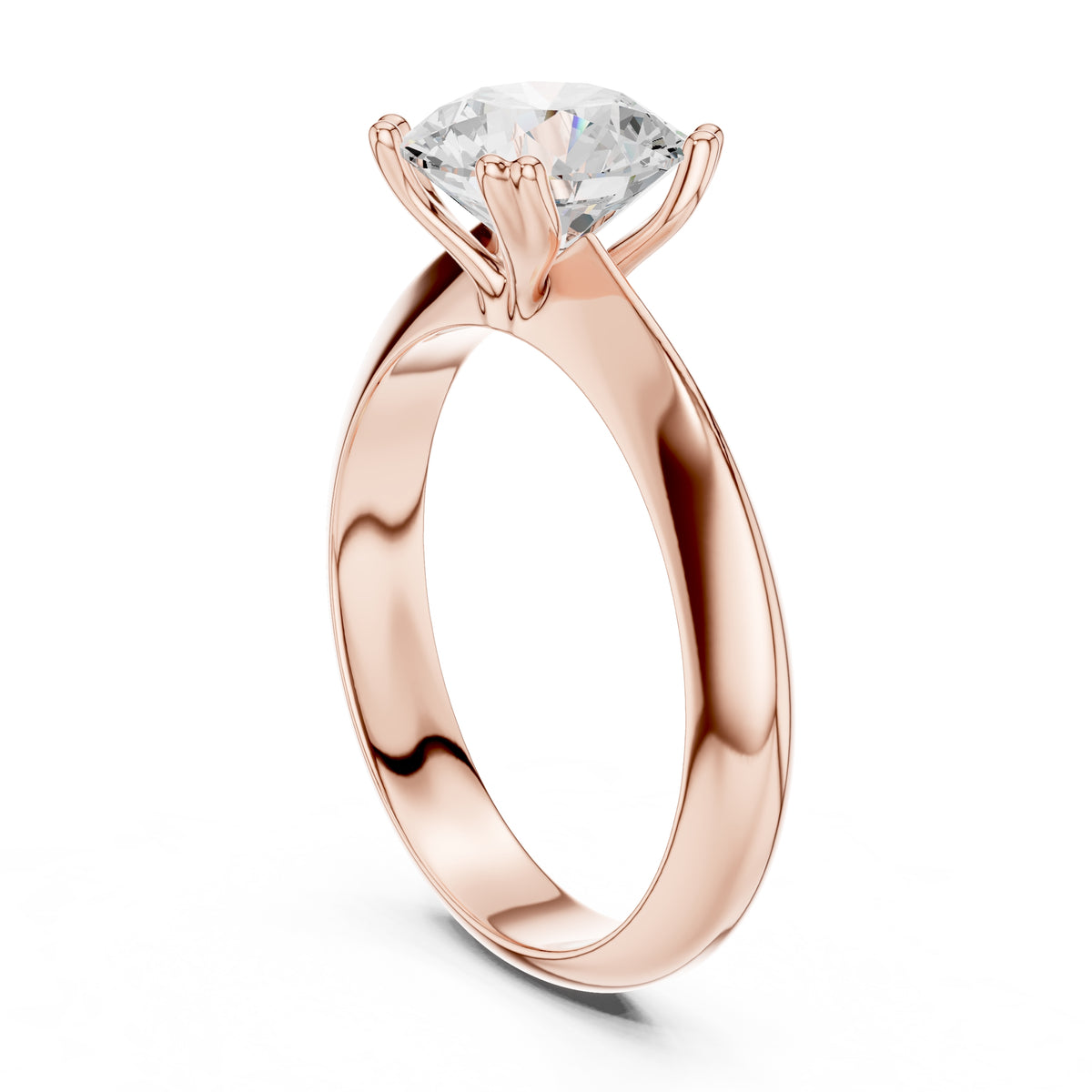 1.50 ct Twin-Claw Classic Ring 1.5ct Rose Gold Round