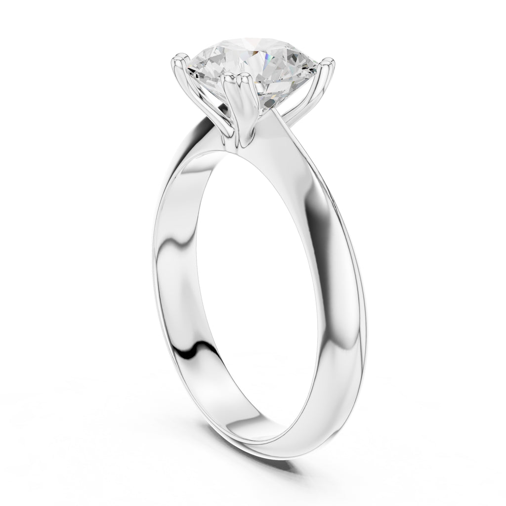 1.50 ct Twin-Claw Classic Ring 1.5ct White Gold Round