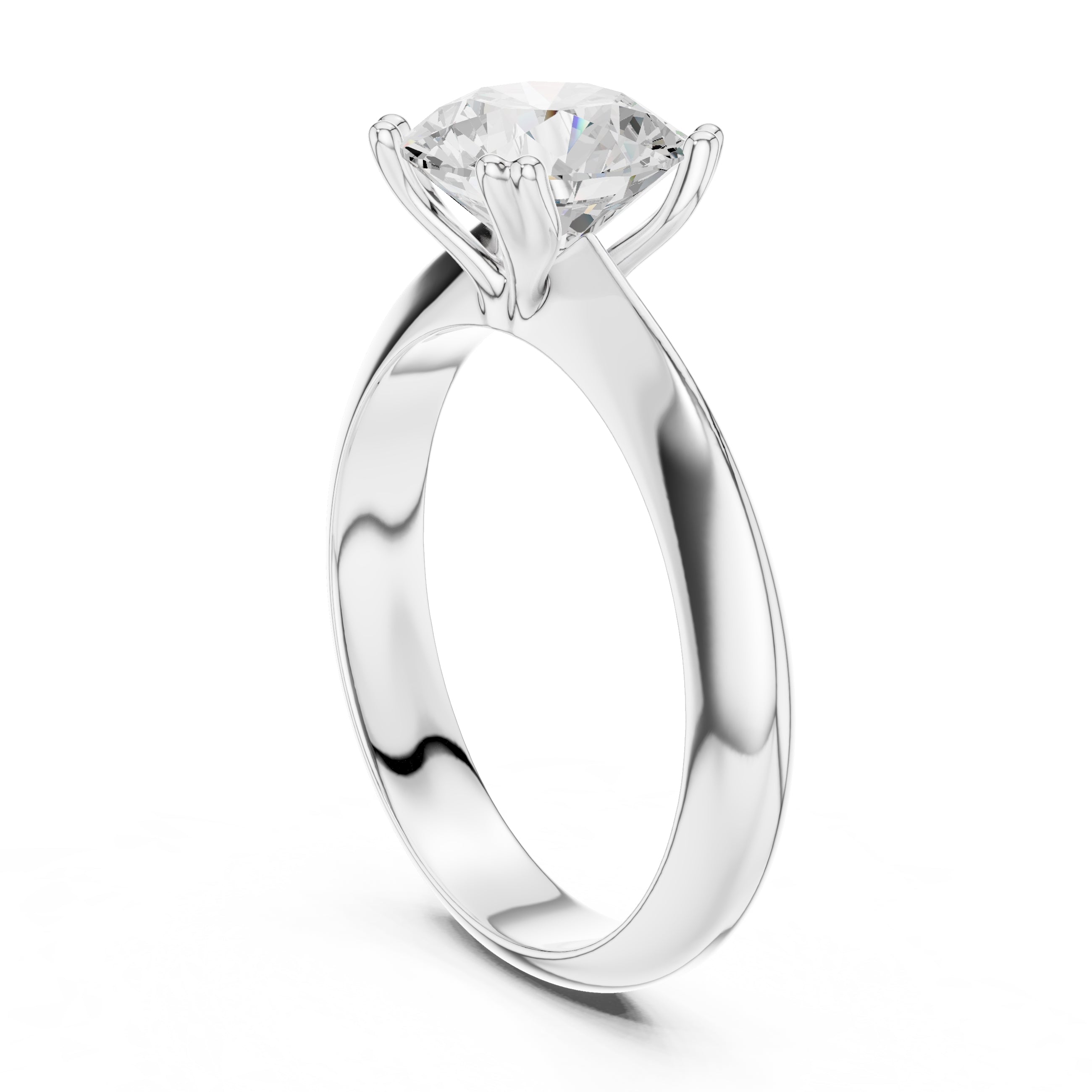 1.50 ct Twin-Claw Classic Ring 1.5ct White Gold Round