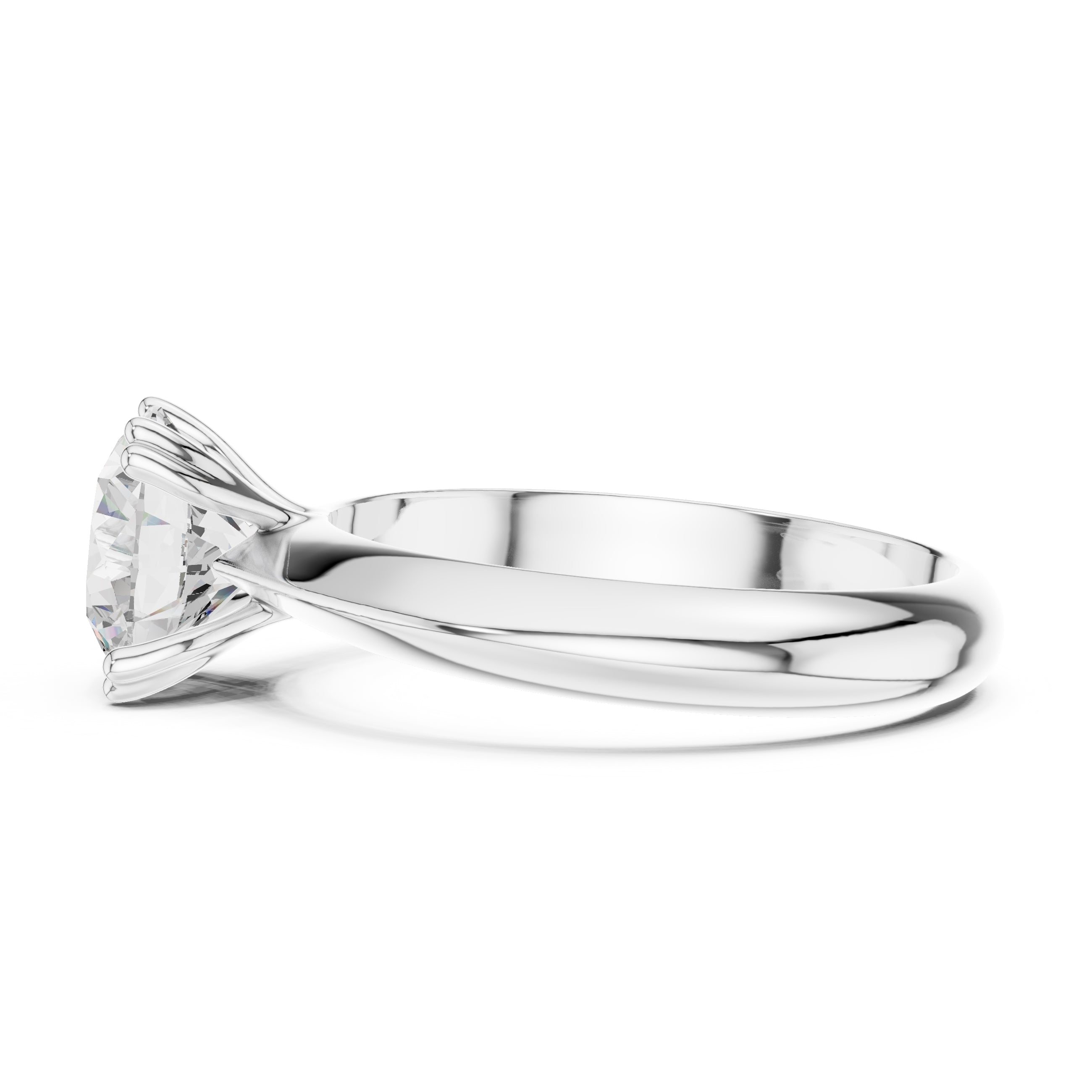 1.50 ct Twin-Claw Classic Ring 1.5ct White Gold Round