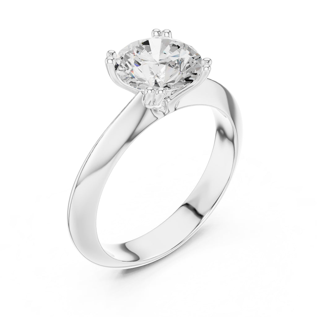 1.50 ct Twin-Claw Classic Ring 1.5ct White Gold Round