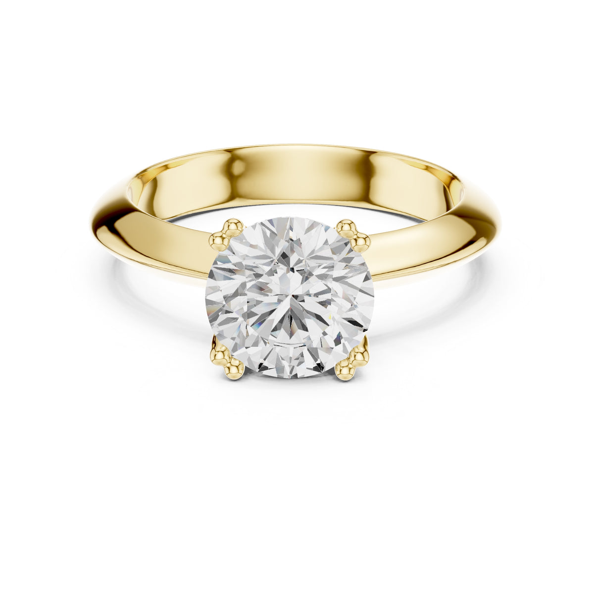 1.50 ct Twin-Claw Classic Ring 1.5ct Yellow Gold Round